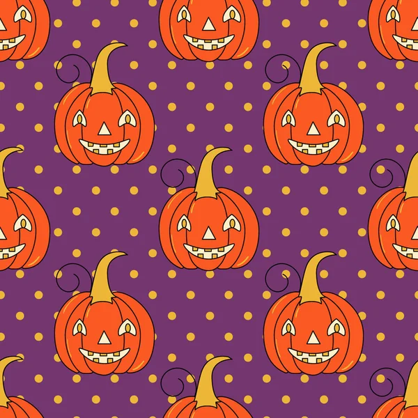 Bezešvé halloween vzor s dýněmi — Stockový vektor