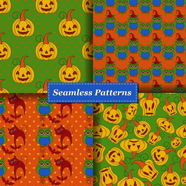 Patrones sin costura de Halloween — Archivo Imágenes Vectoriales