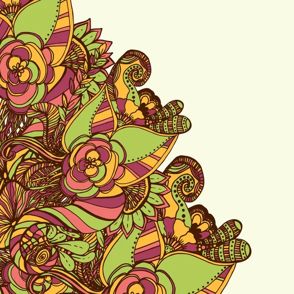 Textura dibujada a mano con flores — Archivo Imágenes Vectoriales
