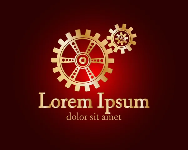 Logo engrenages dorés — Image vectorielle