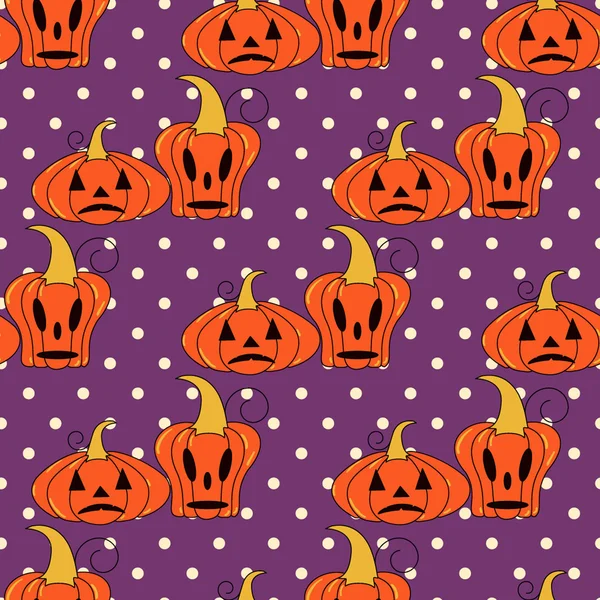 Modello di Halloween senza cuciture con zucche — Vettoriale Stock