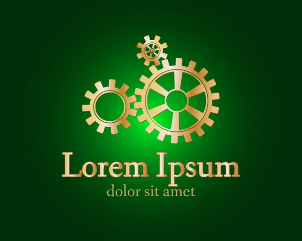 Logo engrenages dorés — Image vectorielle