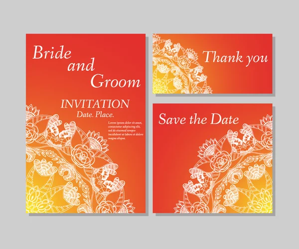 Invitación floral de boda — Archivo Imágenes Vectoriales