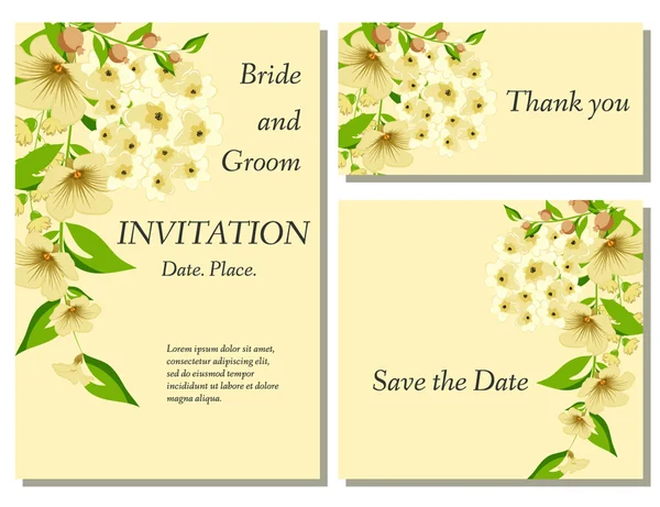 Boda flor invitación — Archivo Imágenes Vectoriales