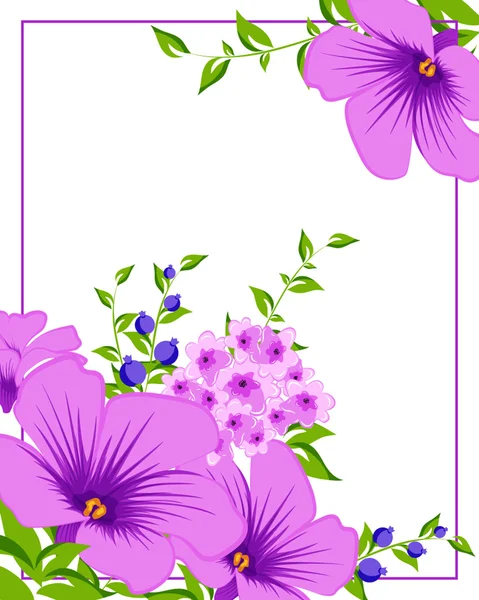 Bloemenkaart met bloemen — Stockvector