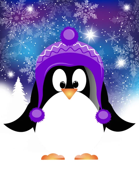 Рождественская открытка с пингвином — стоковый вектор
