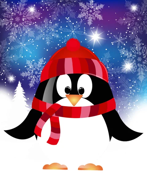 Karácsonyi kártya-val pingvin — Stock Vector