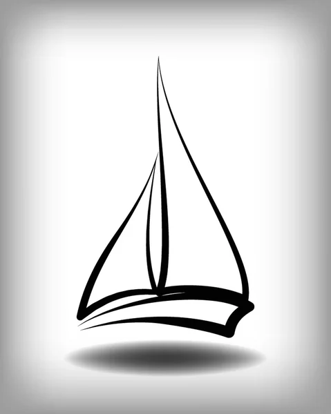 Linea nera icona yacht — Vettoriale Stock