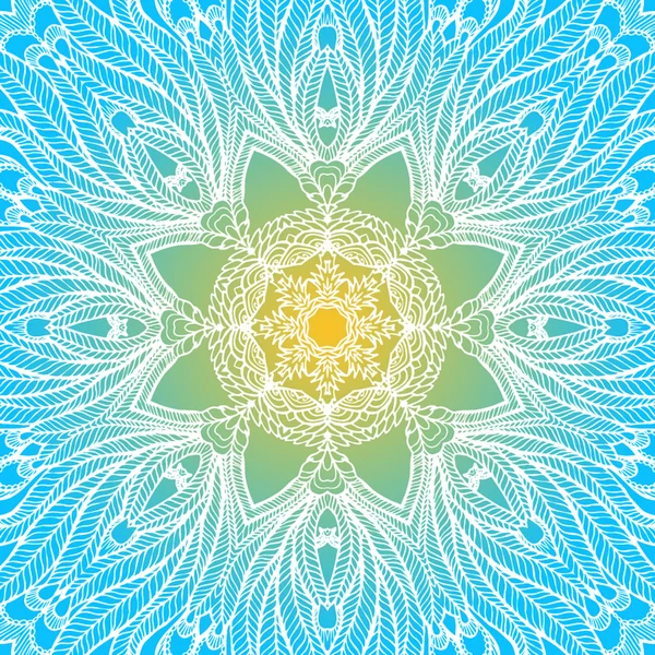 Azul étnico Deco Mandala diseño — Archivo Imágenes Vectoriales