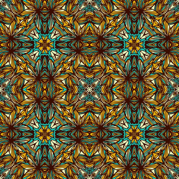 青と黄色のシームレスな抽象パターン — ストックベクタ