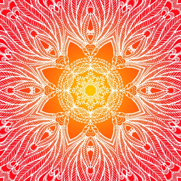 Naranja étnico Deco Mandala design — Archivo Imágenes Vectoriales