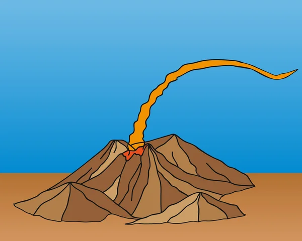 Volcano erupting illustration — Stock Vector