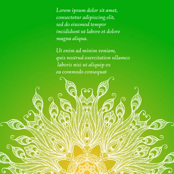 Déco ethnique verte Mandala design — Image vectorielle