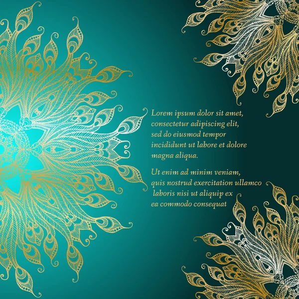 Déco ethnique bleue Mandala design — Image vectorielle
