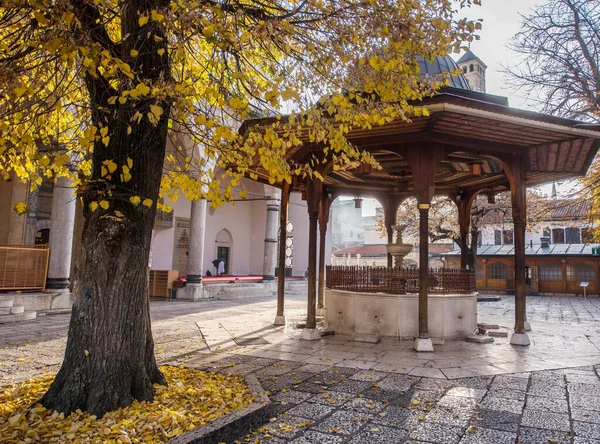 Mesquita com fonte na frente — Fotografia de Stock