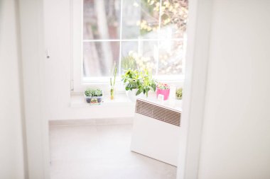 Yeni, güzel, akıllı evin modern iç mimarisi.