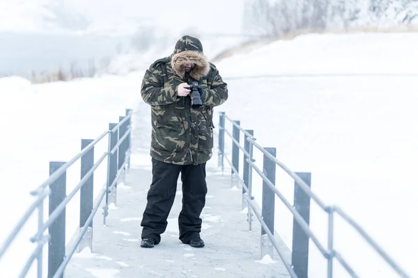 Hombre de invierno de cerca retrato foto de alta calidad Imagen De Stock