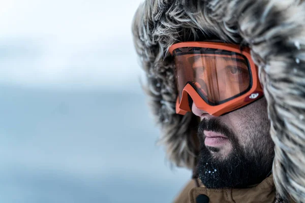 Winter man close up portrait high quality photo — Stock Photo, Image