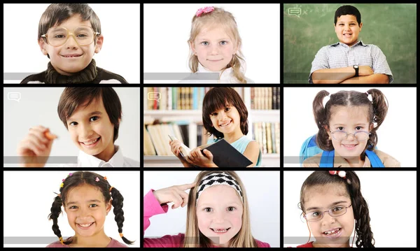 Kinderen met online afstandsonderwijs op school — Stockfoto