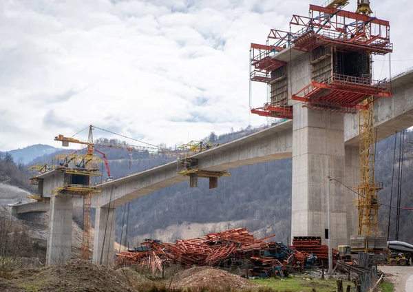 Conexión Puente Carretera Construcción Trabajo Duro — Foto de Stock