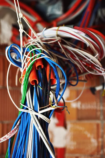 Cables on walls in new server room — Stock Photo, Image