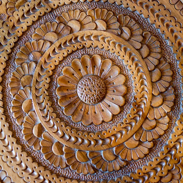 Een artistieke gesneden patroon in hout Rechtenvrije Stockafbeeldingen
