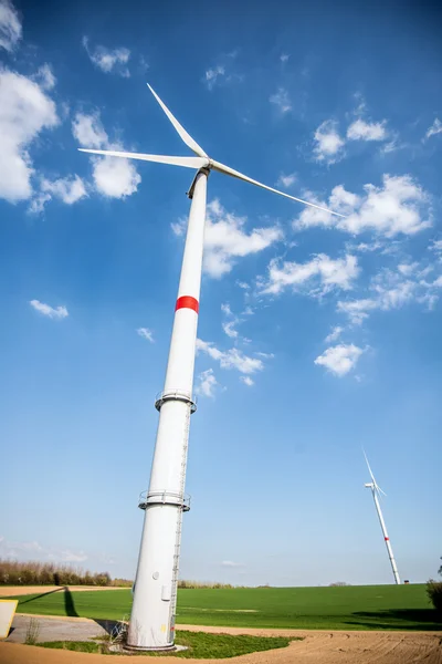 Wind turbine from below — Stock Photo, Image