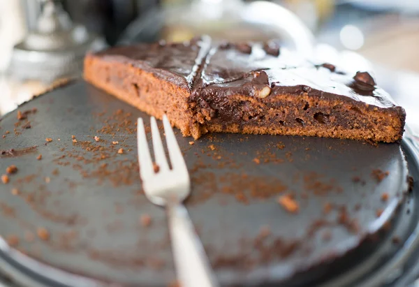 Chokladkaka med chokladsås — Stockfoto