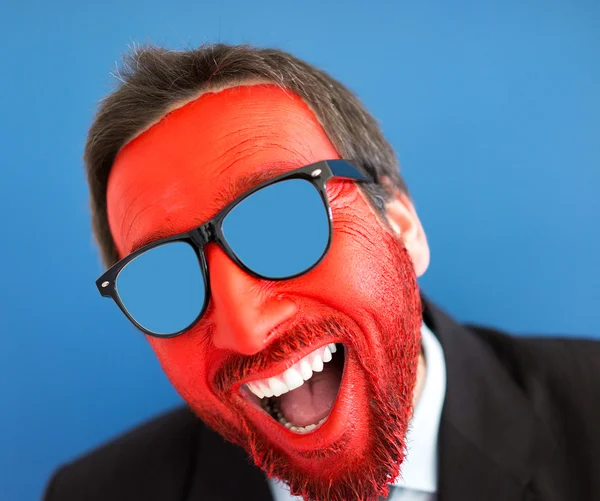 Retrato de hombre de negocios adulto con cara colorida —  Fotos de Stock