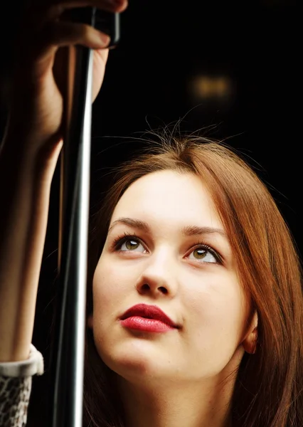 Cheveux roux fille portrait — Photo