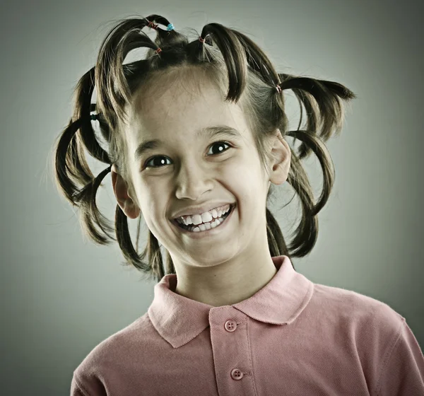 Funny portrait of kid with hairstyle — Stock Photo, Image