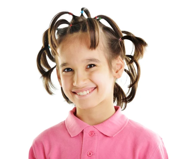 Drôle de portrait d'enfant avec coiffure — Photo