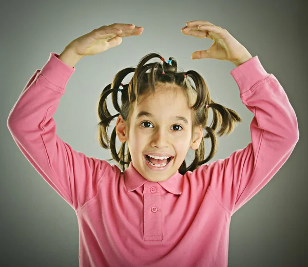 Funny portrait of kid with hairstyle — Stock Photo, Image