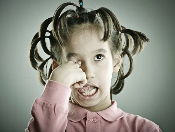 Funny portrait of kid with hairstyle — Stock Photo, Image