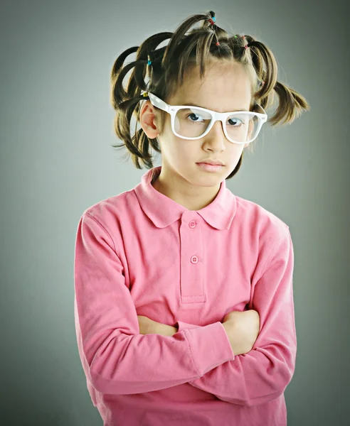 Drôle de portrait d'enfant avec coiffure — Photo