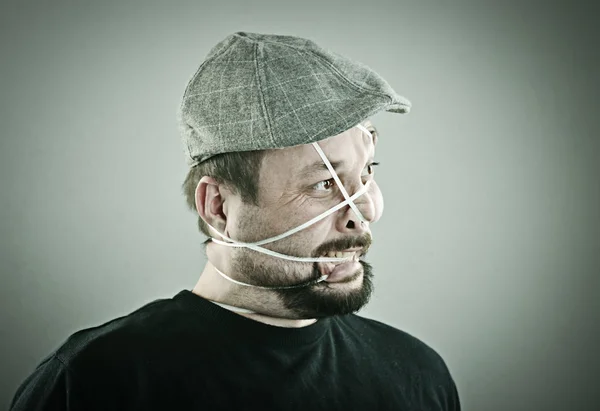 Conceptual portrait of mad man — Stock Photo, Image