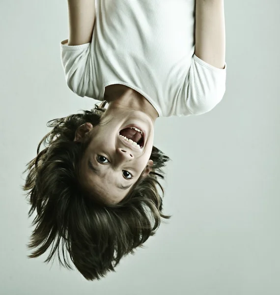 Gyerek haj stílus, vicces portréja — Stock Fotó