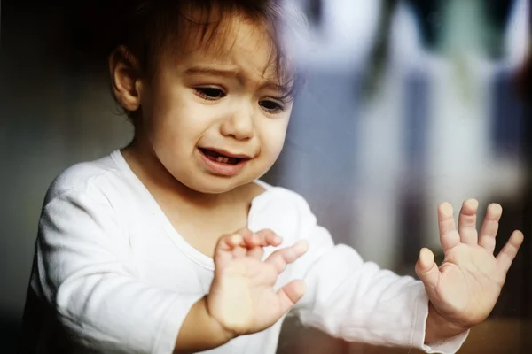 Adorable baby boy crying — Stock Photo, Image