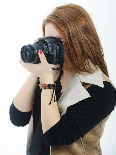 Menina posando para retratos em estúdio — Fotografia de Stock