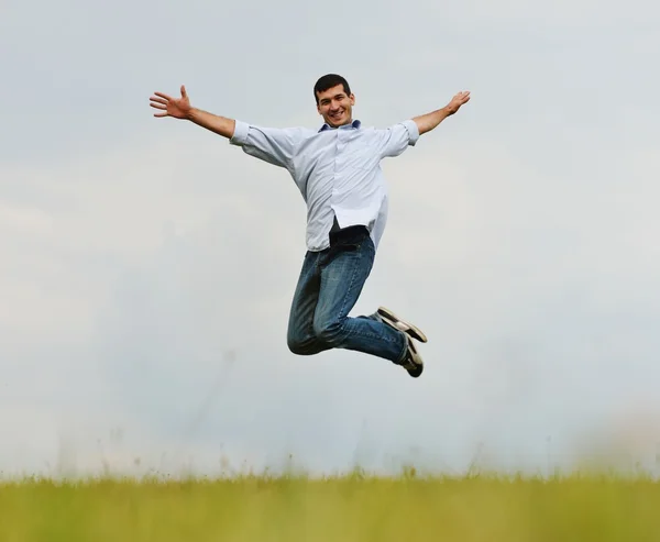 Man having happy time in nature — Stock Photo, Image