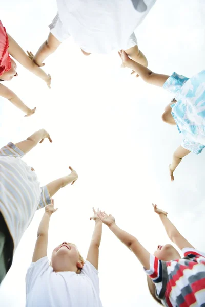 Group of happy children in nature — Stock Photo, Image