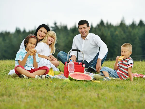 Család, gyermek, piknik idő — Stock Fotó