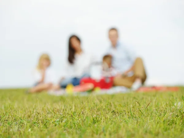Сім'я з дітьми, які мають час на пікнік — стокове фото