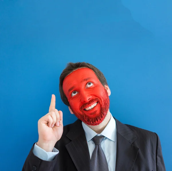 Portrait d'homme d'affaires adulte au visage rouge coloré — Photo
