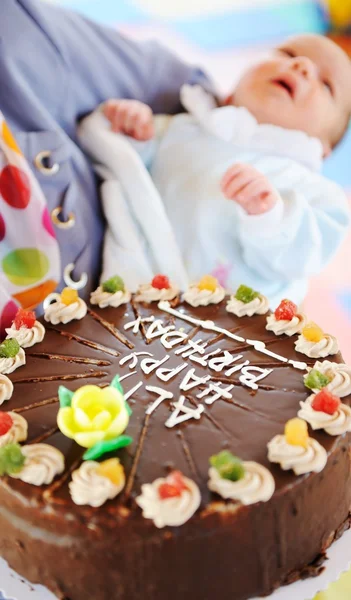 Baby at birthday party — Stock Photo, Image