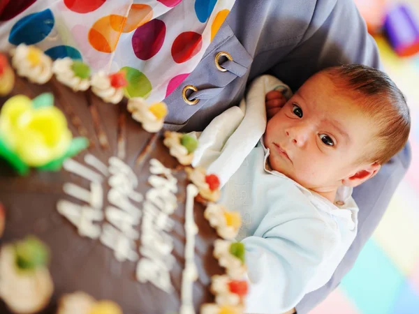 Baby at birthday party — Stock Photo, Image