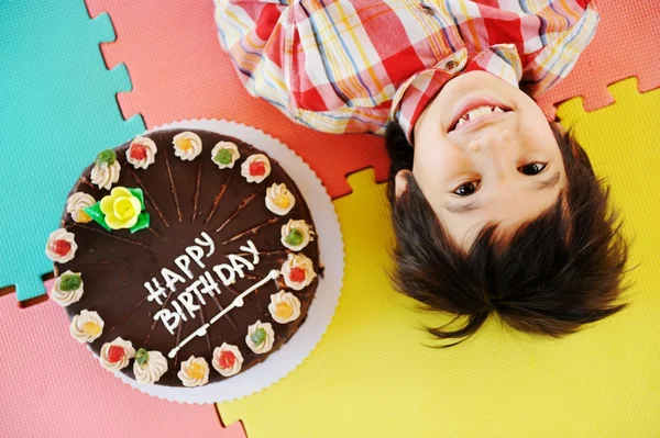 Kid at birthday party in kindergarden playground — Stock Photo, Image