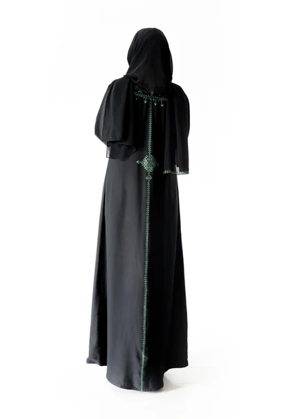 Arab muszlim lány visel a fekete köpenyt — Stock Fotó