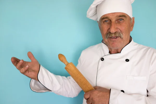 Chef cuisinier avec moustache — Photo