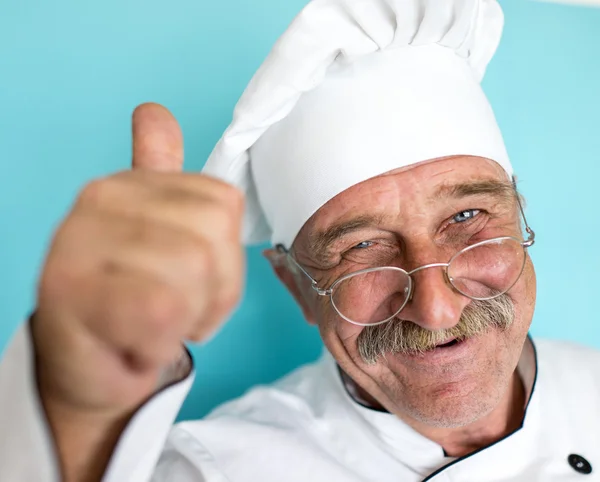 Anziani chef in uniforme — Foto Stock